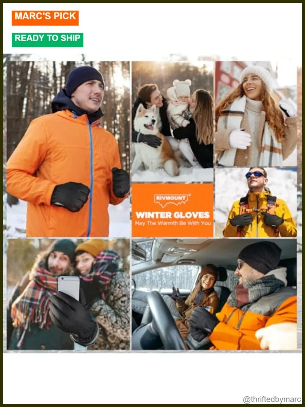 Winter Waterproof Ski Gloves with Touchscreen Fingers, Windproof Thermal for